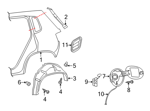 2016 Volkswagen Tiguan Quarter Panel & Components