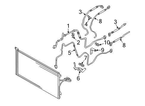 2006 Volkswagen Touareg Rear A/C Lines Diagram 3