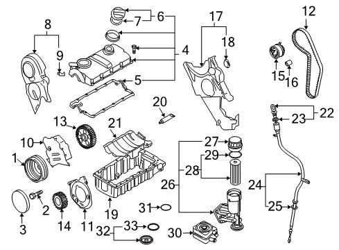 2005 Volkswagen Jetta Oil Pan Gasket Diagram for 09G-321-370
