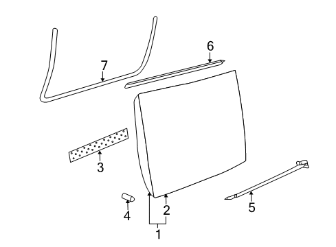 2010 Volkswagen Beetle Door & Components, Exterior Trim, Body Diagram 1