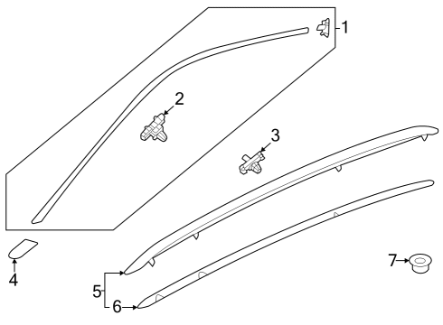 2023 Volkswagen ID.4 Exterior Trim - Roof Diagram 2
