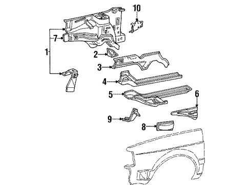 1988 Volkswagen Fox Structural Components & Rails