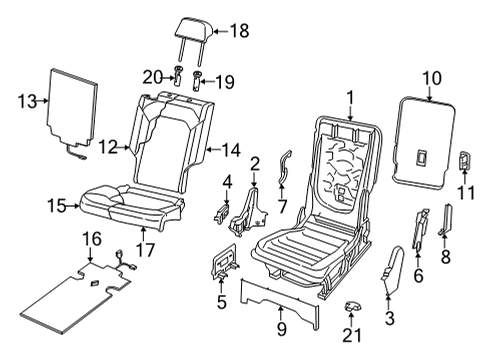 2022 Volkswagen Atlas Cross Sport Rear Seat Components