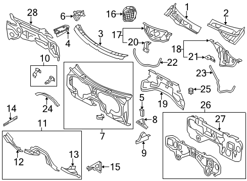 2013 Volkswagen Touareg Water Deflector Retainer Diagram for 7P6-806-811-A