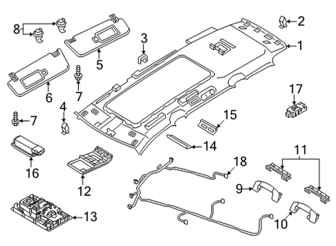 2021 Volkswagen Atlas Cross Sport Map Lamp Assembly Diagram for 5H0-959-561-BT-TJA