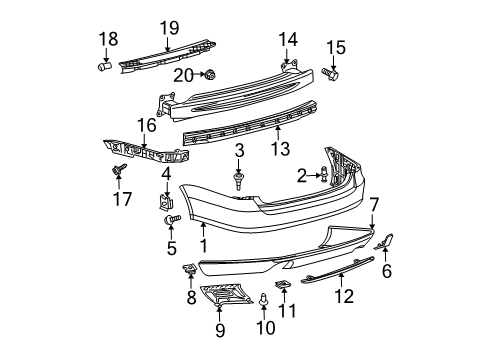 2009 Volkswagen Jetta Rear Bumper Diagram 1
