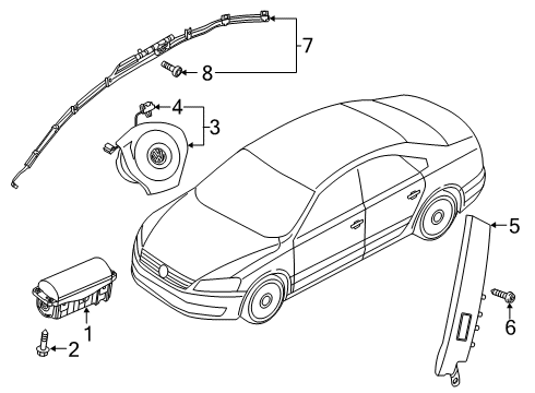 2021 Volkswagen Passat Air Bag Components