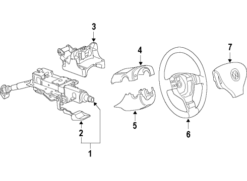 2013 Volkswagen Golf R Steering Column & Wheel, Steering Gear & Linkage Diagram 1