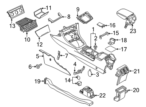 2020 Volkswagen Golf Center Console Diagram 2