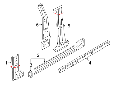 2018 Volkswagen Golf R Center Pillar, Hinge Pillar, Rocker
