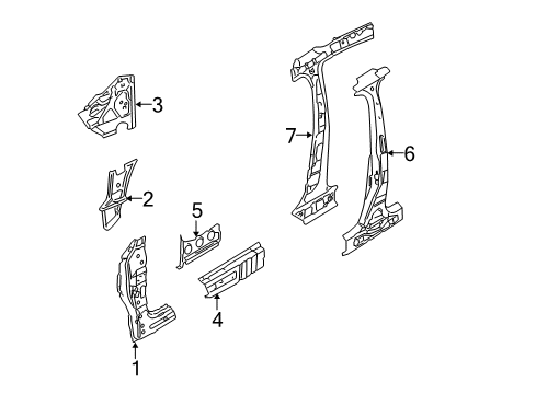 2009 Volkswagen Jetta Center Pillar & Rocker, Hinge Pillar