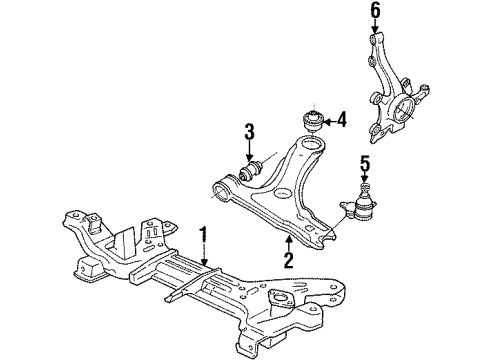 1992 Volkswagen Corrado Front Suspension Components, Lower Control Arm, Stabilizer Bar