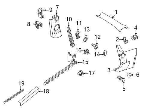 2018 Volkswagen Beetle Windshield Pillar Trim Diagram for 5C5-867-234-D-PX7