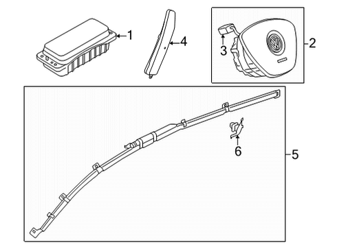 2024 Volkswagen GTI Air Bag Components Diagram 1