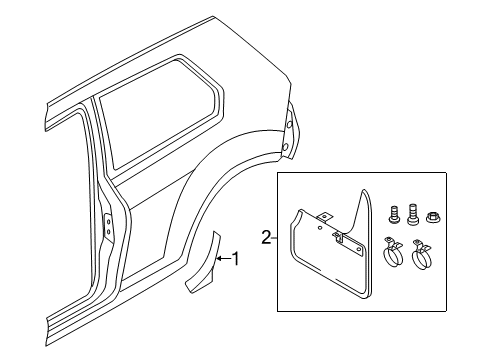 2016 Volkswagen GTI Exterior Trim - Quarter Panel Diagram 1