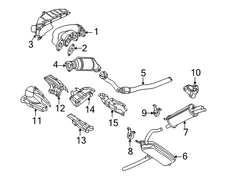 1999 Volkswagen Passat Exhaust Components, Exhaust Manifold