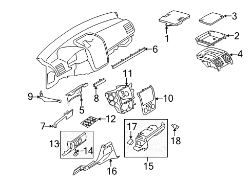 2008 Volkswagen Jetta Cluster & Switches, Instrument Panel Diagram 3