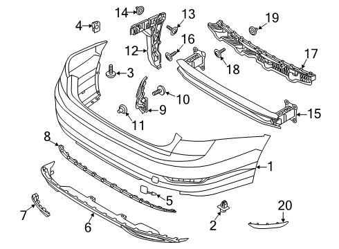 2020 Volkswagen Jetta Bumper & Components - Rear