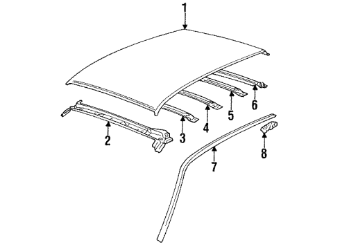1993 Volkswagen Golf Header Panel Diagram for 1H0-817-123