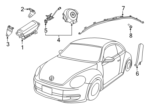 2018 Volkswagen Beetle Air Bag Components Diagram 2