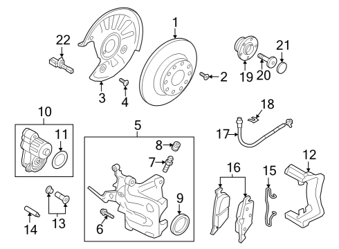 2019 Volkswagen Arteon Bearing Assembly Diagram for 5WF-501-611-A