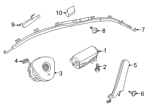 2024 Volkswagen Jetta Air Bag Components Diagram 1
