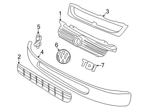 2000 Volkswagen EuroVan Grille & Components