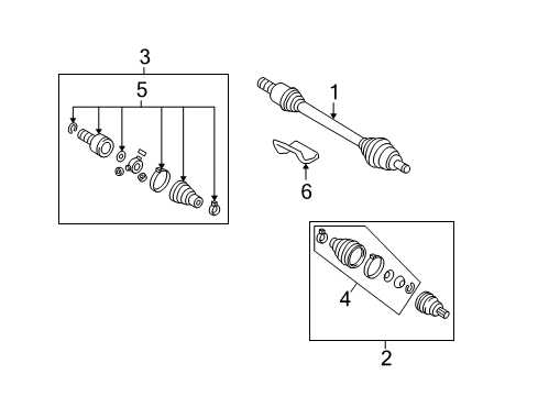 2008 Volkswagen Rabbit Drive Axles - Front Diagram 1