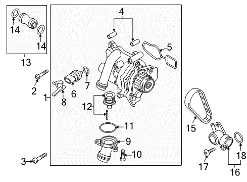 2016 Volkswagen Tiguan Thermostat Diagram for 06H-121-113-B