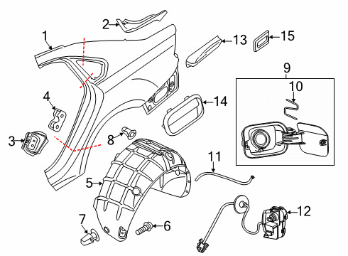 2021 Volkswagen Passat Quarter Panel & Components
