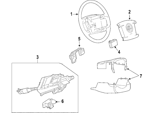 2004 Volkswagen Phaeton Steering Column & Wheel, Steering Gear & Linkage Diagram 1