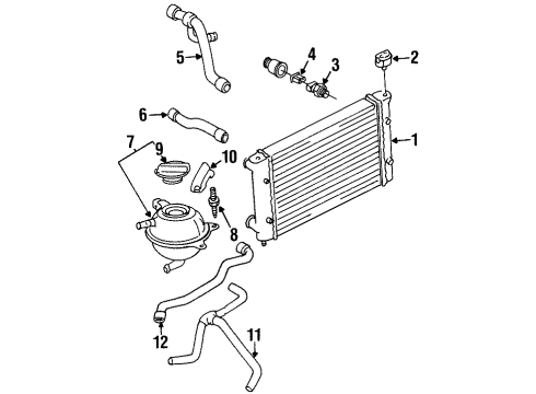 1999 Volkswagen Golf Upper Hose Diagram for 1H0-121-101-B