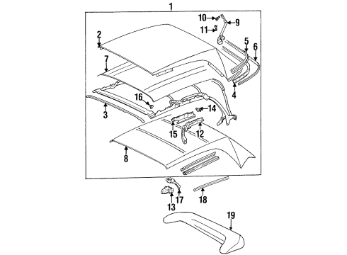 1998 Volkswagen Cabrio Top Cover & Components