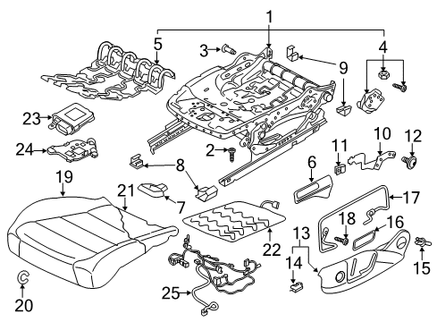 2022 Volkswagen Tiguan Front Seat Components Diagram 4