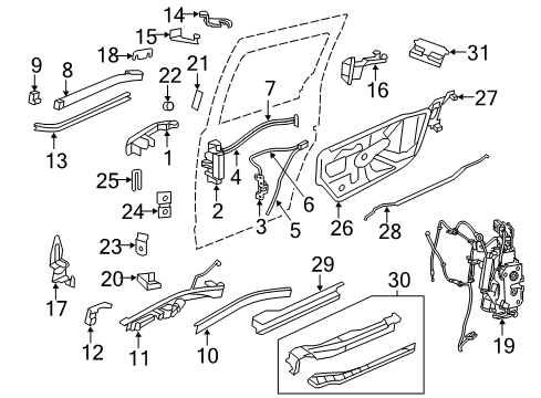 2012 Volkswagen Routan Side Loading Door - Lock & Hardware