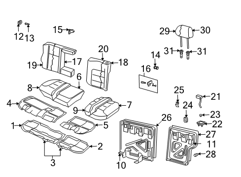 2002 Volkswagen Jetta Rear Seat Components