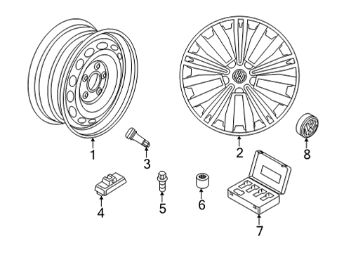 2023 Volkswagen Tiguan Wheels, Covers & Trim