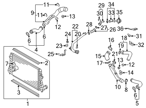 2006 Volkswagen GTI Air Cleaner Assembly Bolt Diagram for 3C0-145-830