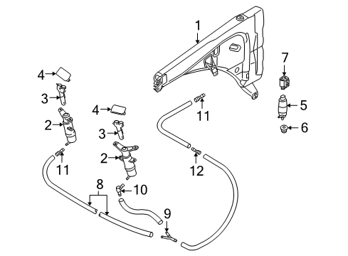 2009 Volkswagen Touareg Washer Components