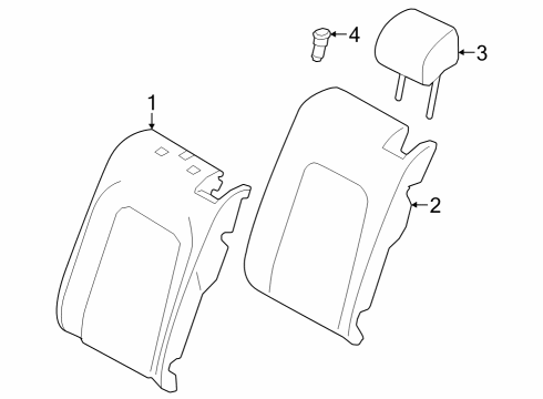 2022 Volkswagen Arteon Rear Seat Components Diagram 1