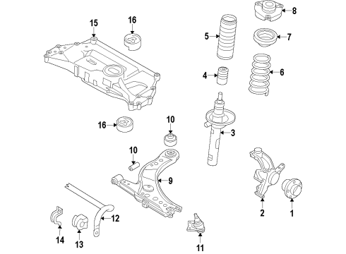 2017 Volkswagen Jetta Front Suspension Components, Lower Control Arm, Stabilizer Bar