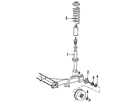 1999 Volkswagen Passat Rear Suspension Components, Lower Control Arm, Upper Control Arm, Stabilizer Bar