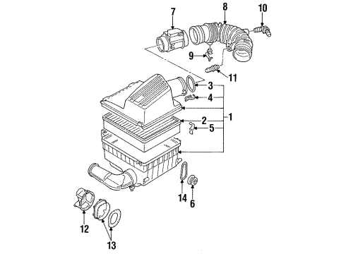 1994 Volkswagen Jetta Mass Air Flow Sensor Diagram for 021-906-462