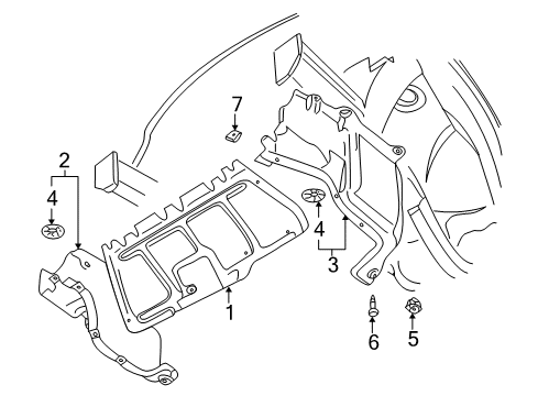 2000 Volkswagen Golf Splash Shields Diagram 1