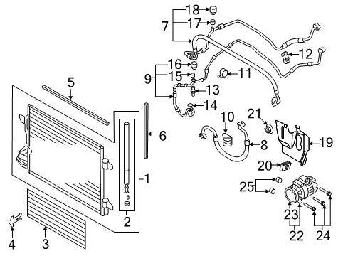 2011 Volkswagen GTI A/C Condenser, Compressor & Lines