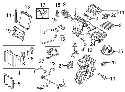 2018 Volkswagen Golf R A/C Evaporator & Heater Components