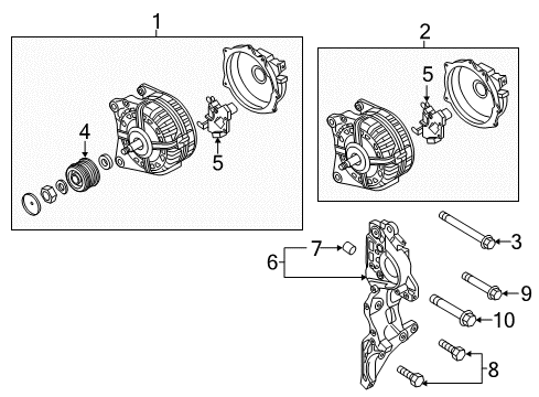 2015 Volkswagen Golf SportWagen Alternator Bracket Diagram for 04L-903-141-B