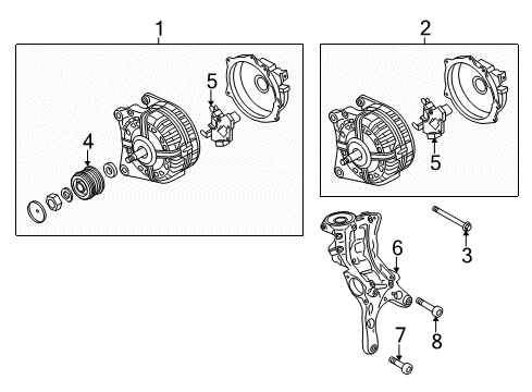 2017 Volkswagen Golf Alternator Bracket Diagram for 06L-903-143-K