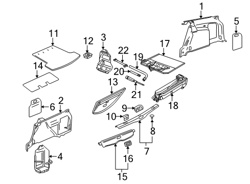 2002 Volkswagen Passat Interior Trim - Rear Body Diagram 1