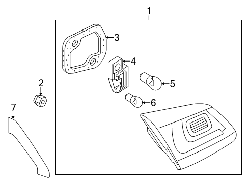 2011 Volkswagen Touareg Tail Lamp Assembly Diagram for 7P6-945-093-C